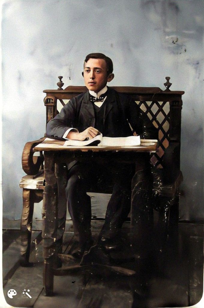 Дон Гиршевич Клионский (1888-1954), дед нашего вэбмастера, будучи студентом фармацевтического колледжа, г. Борисов, Россия, 1906 год