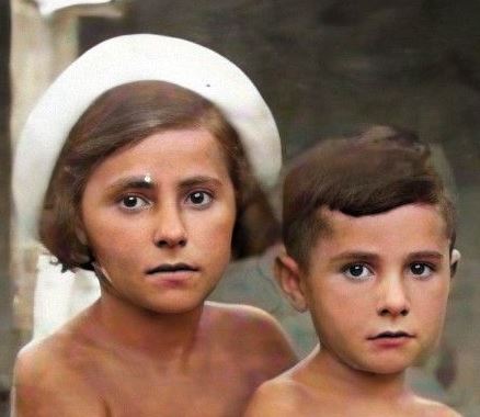 Enlarged || Siblings Salya & Mark Klionsky(1938-2015) in Kerki, Turkmenistan, 1943